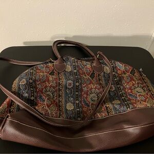 Vintage Tapestry Bonjour Weekender Bag